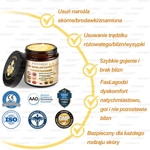 🏆 FOVHEAl™ Krem wielofunkcyjny z jadem pszczelim - Polecane przez dermatologów – Odpowiednie dla każdego wieku