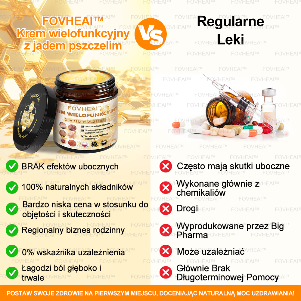 🏆 FOVHEAl™ Krem wielofunkcyjny z jadem pszczelim - Polecane przez dermatologów – Odpowiednie dla każdego wieku