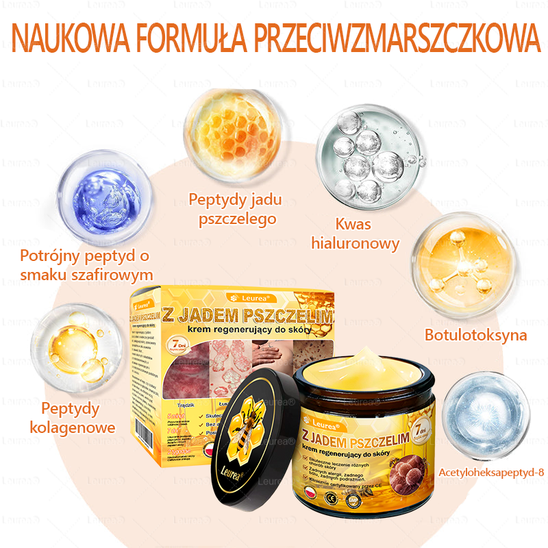 ✨Leurea® Krem Regenerujący z Jadem Pszczelim🔥 Naturalna regeneracja skóry, wygładzenie zmarszczek i promienna cera-50 ml🔥🔥