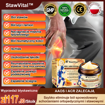 🔥𝑺𝒕𝒂𝒘𝑽𝒊𝒕𝒂𝒍™ Krem z Jadem Pszczelim Leczniczy do Regeneracji Stawów - Zalecane przez Polskie Towarzystwo Ortopedyczne i Traumatologiczne🐝🐝