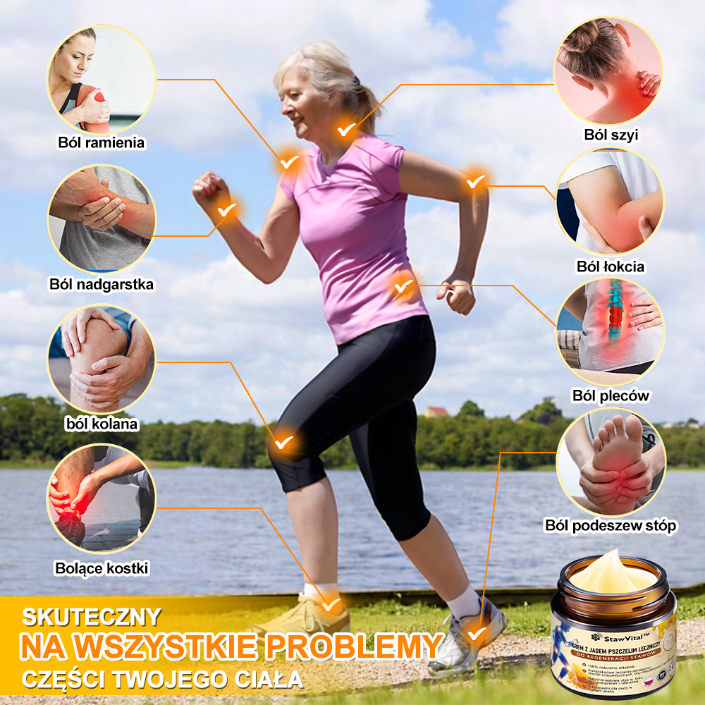 🔥𝑺𝒕𝒂𝒘𝑽𝒊𝒕𝒂𝒍™ Krem z Jadem Pszczelim Leczniczy do Regeneracji Stawów - Zalecane przez Polskie Towarzystwo Ortopedyczne i Traumatologiczne🐝🐝
